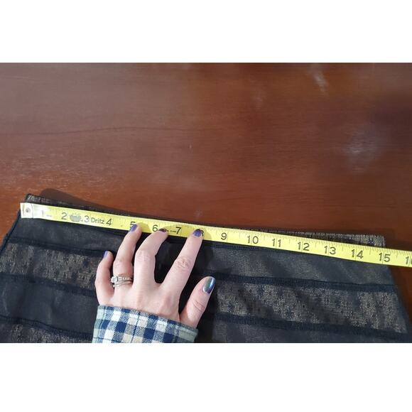 Vtg 90s Y2K Express Sheer Lace Overlay Ruffle Trim Skirt Sz M Whimsygoth Grunge - Picture 7 of 8